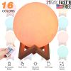 Moon Lamp 3D Printed Night Light 16 Colors Decorative Moon Light Touch Remote Control  4.72 in