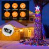 11.48FT 350LED Multicolored Christmas Star Waterfall Tree String Light Indoor Outdoor Waterproof String Lights With Star Topper 8 Light Modes Memory F