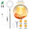 Plant Grow Light 48Pcs LED Beads Height Angle Adjustable Ring Lamp Automatic Timer Dimmable Warm White Light for Bonsai Flower Seeds