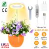 Plant Grow Light 48Pcs LED Beads Height Angle Adjustable Ring Lamp Automatic Timer Dimmable Warm White Light for Bonsai Flower Seeds