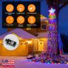 11.48FT 350LED Multicolored Christmas Star Waterfall Tree String Light Indoor Outdoor Waterproof String Lights With Star Topper 8 Light Modes Memory F