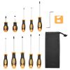 VEVOR Screwdriver Set, 12-Piece Hand Tools Set with Magnetic Tips, Includes 5 Phillips and 5 Flat Head Bits, Z-Type Bit