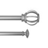 5/8" 3/4" Metal Cage Double Curtain Rod 30-84" Satin Nickel
