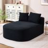 67.5''Chaise Lounge Chair 46'' Wide Seat Indoor Corduroy Oversized Sleeper Sofa for Living Room Deep Seat Lounge and Two Soft Pillows Convertible Bone