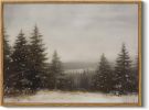 Framed Canvas Wall Art Winter Christmas Decor Living Room Pine Tree Forest Decor Nature Landscape Decoration for Bedroom Bathroom Rustic Xmas Holiday