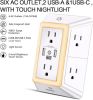 Plug Outlet Surge Protector Extender USB Ports Night Light