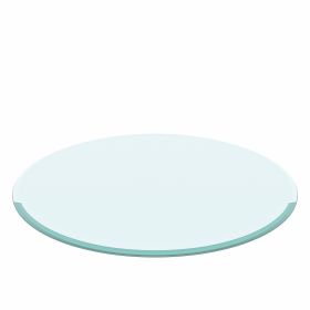 36" Inch Round Tempered Glass Table Top Clear Glass 2/5" Inch Thick Beveled Polished Edge (Old Sku:W126560361)