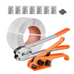 VEVOR Banding Strapping Kit, Heavy Duty Banding Sealer Tool with 3200 ft Length PP Band, 1000 Metal Seals, 50 Corner Protectors