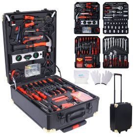 969pcs Home Repair Tool Set Kit for Men, Toolbox Storage Case with 4 Drawers, General Household Tool Kit with Rolling Tool Box