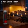 Portable 1500W Space Heater with Fireplace,90Â° Oscillating PTC Ceramic, Adjustable Thermostat Tower Heater