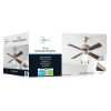 42 inch Downrod Ceiling Fan with Light Kit, Satin Nickel, 4 Blades, Reverse Airflow