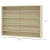 5-Tier Display Cabinet, Wall-Mounted Display Case with 2 Glass Doors and Adjustable Shelves, Oak
