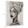Hand-Painted Gold African Woman Canvas Wall Art for Home Decor 39.25 x 31.5