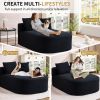 67.5''Chaise Lounge Chair 46'' Wide Seat Indoor Corduroy Oversized Sleeper Sofa for Living Room Deep Seat Lounge and Two Soft Pillows Convertible Bone