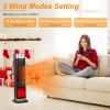 Portable 1500W Space Heater with Fireplace,90Â° Oscillating PTC Ceramic, Adjustable Thermostat Tower Heater