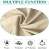 Outdoor Privacy Waterproof Fabric Mildew Resistant Tab Top Window Curtain 50" W x 120" L Beige