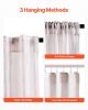 VEVOR Natural Linen Curtains, 52 x 84 inch 2 Panels Set, Semi Sheer Light Filtering Flax Textured Linen Drapes, Rod Pocket Back Tab Design