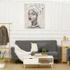 Hand-Painted Gold African Woman Canvas Wall Art for Home Decor 39.25 x 31.5