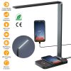Foldable LED Desk Lamp with Wireless Charger USB Charging Port Dimmable Eye Caring Table Read Lamp with 5 Color Modes 3 Intensities