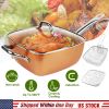 4pcs Non Stick Frying Pan Set 3.74in Deep Square Aluminum Induction Bottom Frying Pan