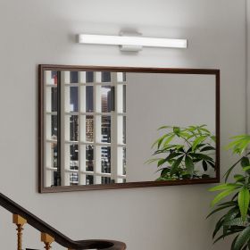 Bathroom Vanity Light Brushed Nickel Square LED 33inch 18W 6000K Cool White Light Wall Bar Lighting Fixtures Over Mirror (Option: 33inch 18W)