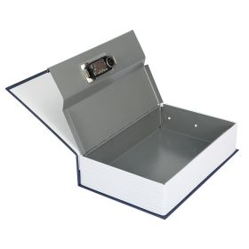 Portable Book Safe with 3-Digit Combination Lock Diversion Safe Money Jewelry Storage Box (Option: Blue_M)