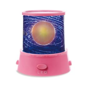 Kids Universe Projector Lamp Cordless Battery-Powered LED Night Light Colorful Decoration Holiday Lights (Option: Pink)