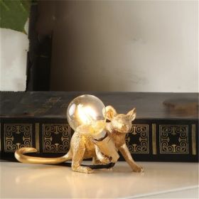 Nordic Creative Resin Mini Animal Mouse Light (Option: Golden-Prone position-AU)