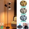 Black Tree Standing Floor Lamp Metal 3 Color Temperature Reading LED Bulb Light 360 Degree Adjustable Individual Separate Switch Living Room Bedroom O