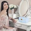 2-Layer Jewelry Box for Women Girls Lockable Leather Jewelry Organizer Jewelry Travel Case for Rings Earrings Necklaces Bracelets