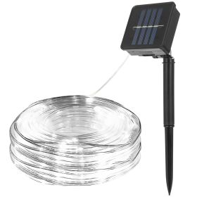 Solar Powered String Lights Outdoor 39.37FT 100 LED 8 Modes Solar Fairy Rope Lamp IP65 Waterproof Decorative Lights For Home Garden Parties (Option: White)