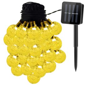 Globe String Solar Lights 30 Ball LED Fairy Solar Lamps 8 Lighting Modes IP65 Waterproof Decorative Lights w/ Stake Garden Lawn Flower Trees Patio Gar (Option: Warm)