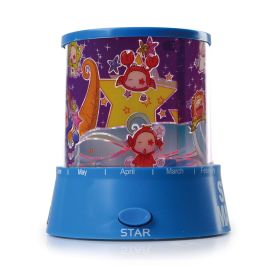 Kids Constellation Projector Lamp Cordless Battery-Powered LED Night Light Colorful Decoration Holiday Lights (Option: Blue)