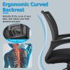 Ergonomic Mesh Office Chair 360° Swivel Task Chair Thick Cushion Home Desk Chair with Adjustable Height Lumbar Support and Armrests