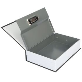 Portable Book Safe with 3-Digit Combination Lock Diversion Safe Money Jewelry Storage Box (Option: Black_M)