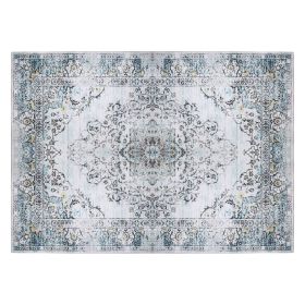 8x10FT Vintage Area Rug Modern Non Slip Carpet Boho Low Pile Soft Rug Waterproof Machine Washable Rug for Living Room Bedroom Kitchen Dining Room Unde (Option: 8_10FT_Type1)