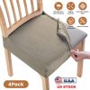 4Pack Waterproof Dining Chair Slipcovers Stretch Chair Seat Slipcovers Removable Washable Jacquard Seat Covers for Dining Room