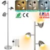 Black Tree Standing Floor Lamp Metal 3 Color Temperature Reading LED Bulb Light 360 Degree Adjustable Individual Separate Switch Living Room Bedroom O
