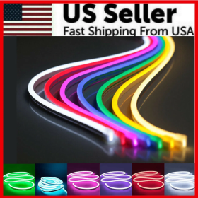1M 2M 12V Flexible Sign Neon Lights Silicone Tube LED Strip Waterproof USA (Option: Hot Pink-3M)