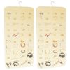 2Pcs Hanging Jewelry Organizer Earring Necklace Bracelet Holder Double-sided 80 Pockets Accessory Storage Pocket