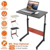 23.62x15.74x35in Mobile Laptop Desk Height Adjustable Rolling Wheels 77LBS Load Standing Table Sofa Bed Side Desk Cart Home Office Use