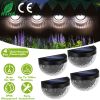 4Pcs Solar Fence Lights Outdoor Dusk To Dawn Sensor Decorative Deck Lamps IP65 Waterproof Wall Mount Gutter Lamps 6 LED Beads Per Light