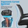Ergonomic Mesh Office Chair 360° Swivel Task Chair Thick Cushion Home Desk Chair with Adjustable Height Lumbar Support and Armrests