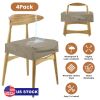 4Pack Waterproof Dining Chair Slipcovers Stretch Chair Seat Slipcovers Removable Washable Jacquard Seat Covers for Dining Room