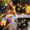 4Pack Solar Decorative Waterproof Garden Lanterns Outdoor Crystal Hanging Ball Lights Crackle Glass Ball Lights for Tree Patio Holiday Party