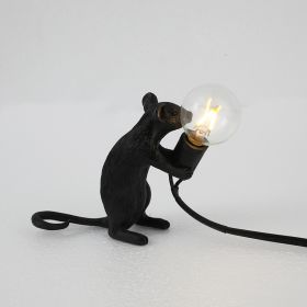 Nordic Creative Resin Mini Animal Mouse Light (Option: Black-Sitting posture-EU)
