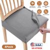 4Pack Waterproof Dining Chair Slipcovers Stretch Chair Seat Slipcovers Removable Washable Jacquard Seat Covers for Dining Room