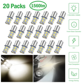 20Pcs 12V Car Light Bulbs 4500K 14MM Aluminum Alloy Turn Signal Light (Option: Style1)