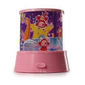 Kids Constellation Projector Lamp Cordless Battery-Powered LED Night Light Colorful Decoration Holiday Lights (Option: Pink)