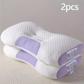 3D Knitted Cotton Massage Pillow(2pack) (Color: purple)